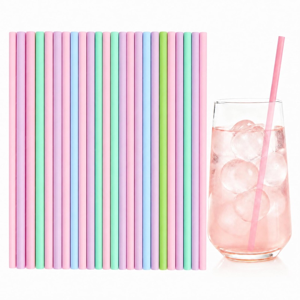 Paper Straw Color - 25/50/100 قطعة من شفاطات الشرب الورقية