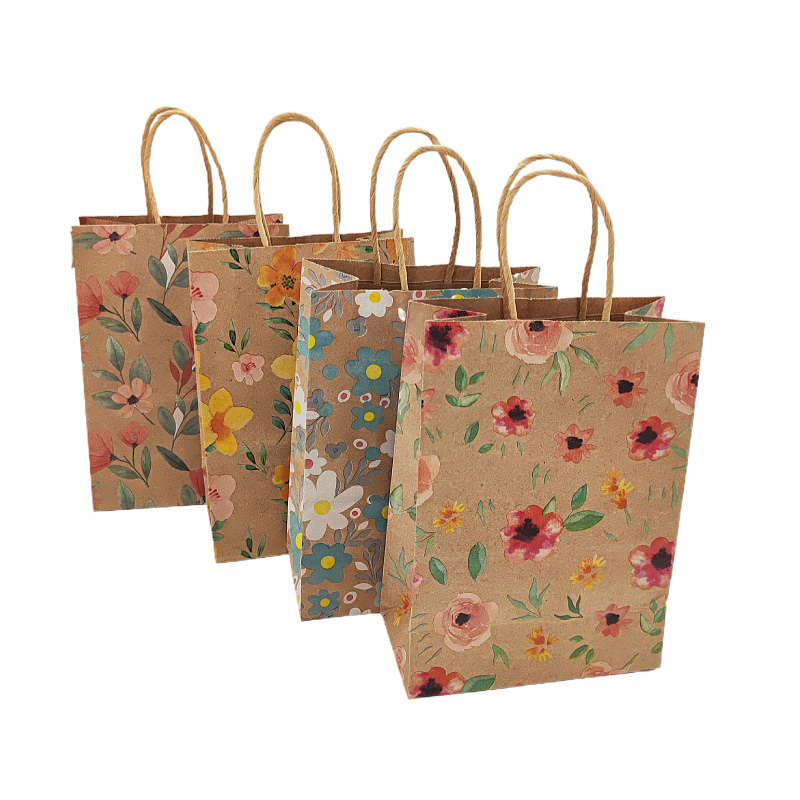 Event Party Shop - 12/24 قطعة كرافت ورقة زهرة حقائب