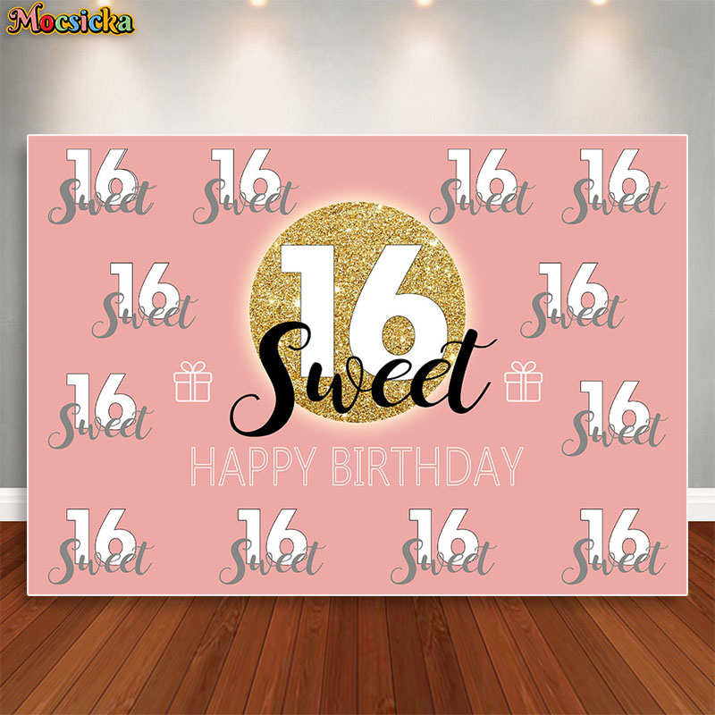 Dessert Table Backdrop - Mocsicka الحلو 16 عيد ميلاد خلفية
