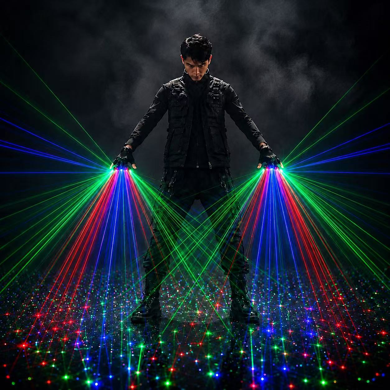 Event Party Dj - قفازات ليزر RGB قابلة لإعادة الشحن