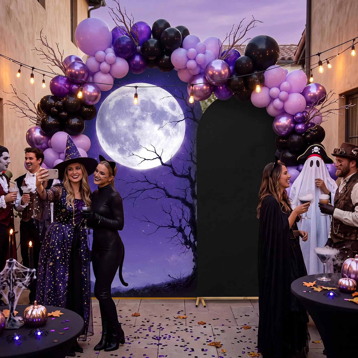 Dessert Table Backdrop - خلفية مخصصة مزدوجة الجوانب لحفلات الهالوين