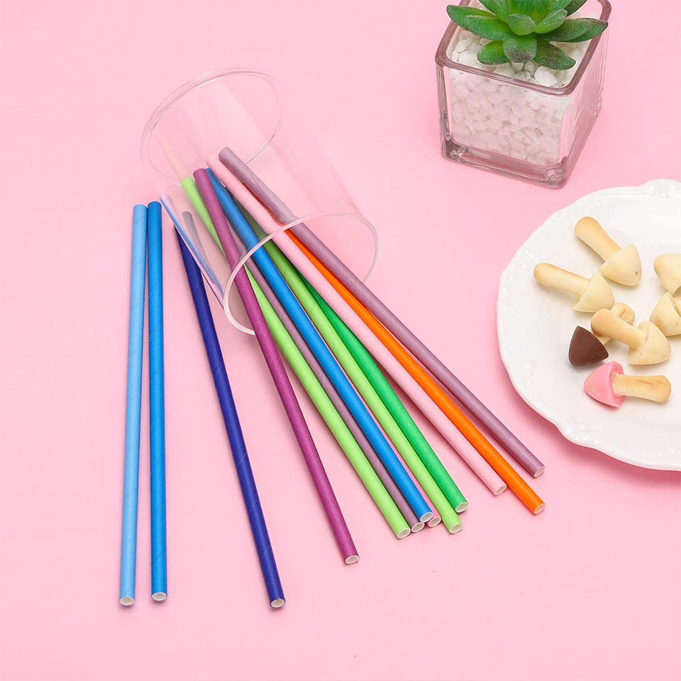 25/50/100 قطعة من شفاطات الشرب - مراجعة Paper Straw Color وسعره