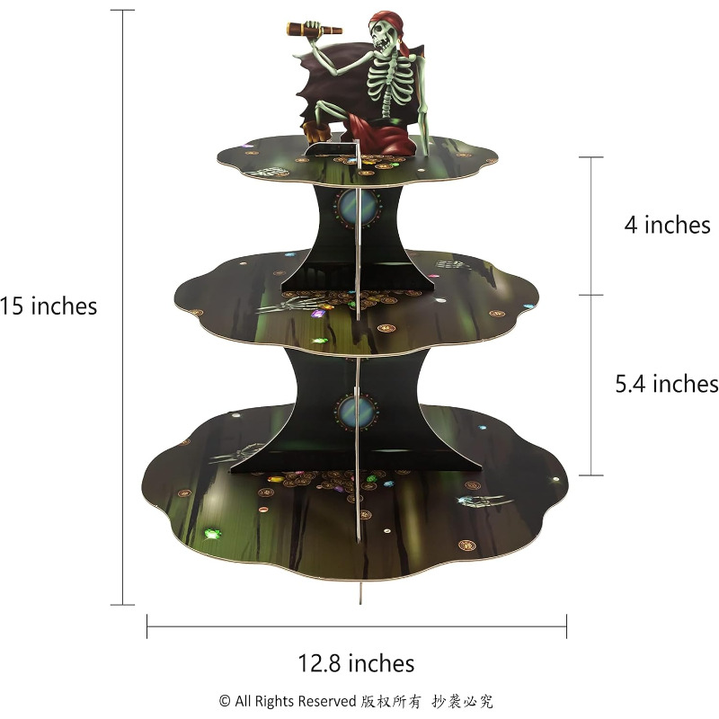 حامل كب كيك قرصان جمجمة ، عرض  - مراجعة Cupcake Stand Tier وسعره