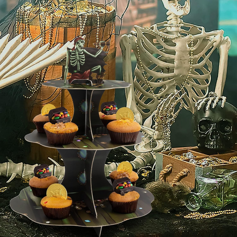 حامل كب كيك قرصان جمجمة ، عرض  - مراجعة Cupcake Stand Tier وسعره