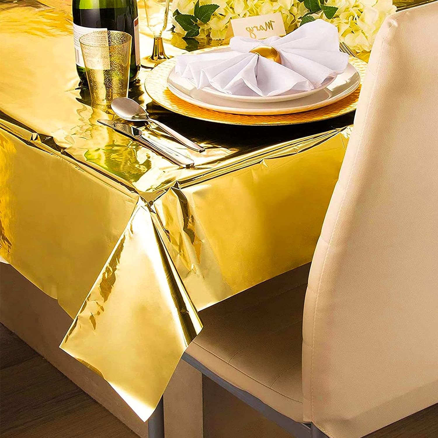 مفرش شظية من الذهب الوردي للاس - مراجعة Table Cloth Disposable وسعره