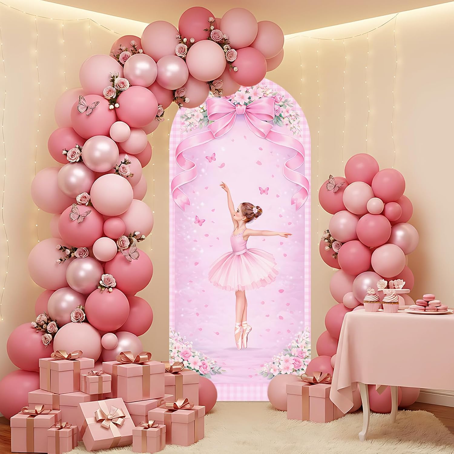 غطاء خلفية مخصص على شكل قوس را - مراجعة Dessert Table Backdrop وسعره