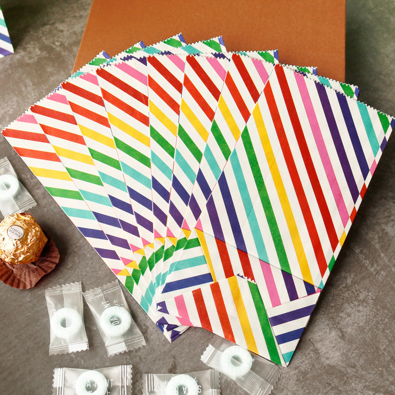 أكياس ورقية صغيرة قوس قزح مطبو - مراجعة Event Party Box وسعره
