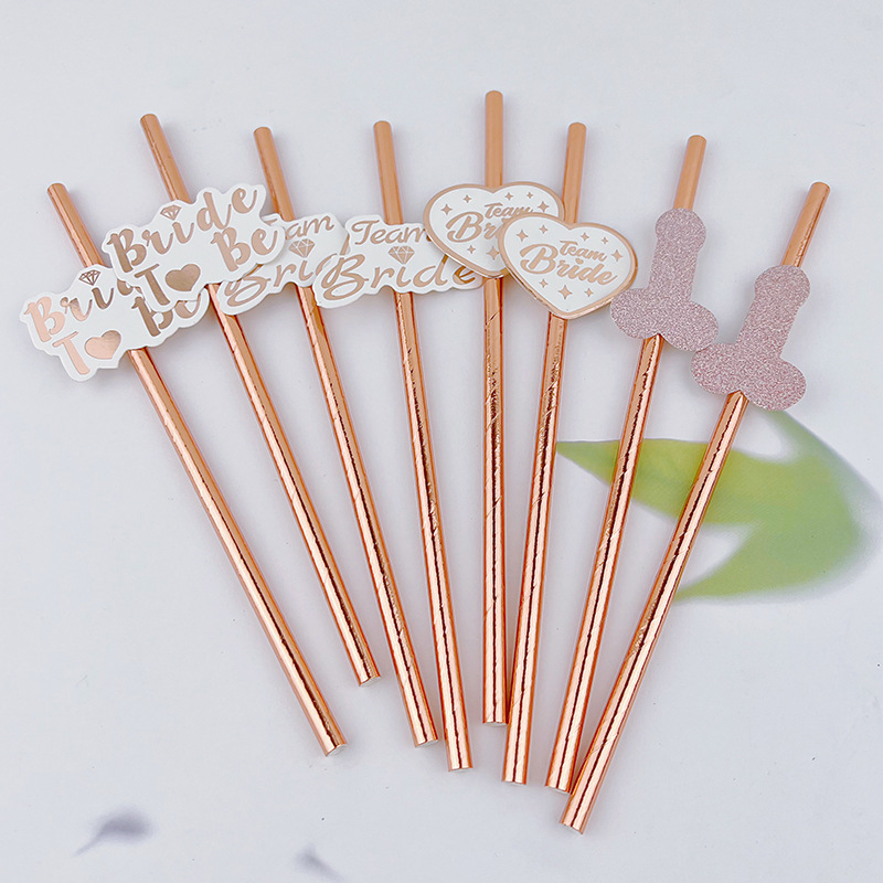 قش ذهبي وردي لفريق العروس لديك - مراجعة Paper Straw Color وسعره